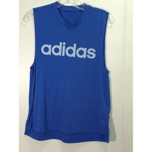 Adidas Mens Blue Sleeveless Logo Tank Top S